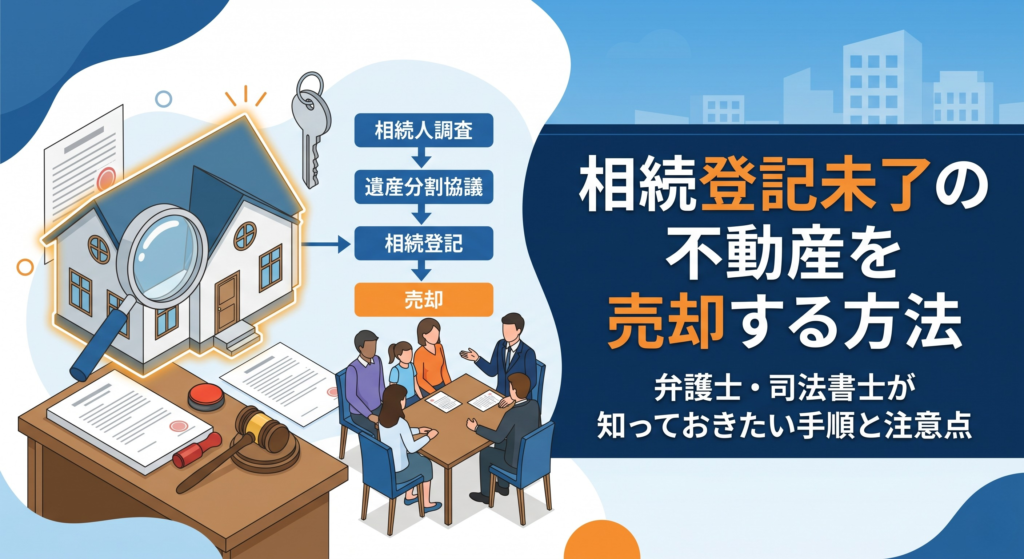 相続登記未了の不動産を売却する方法｜弁護士・司法書士が知っておきたい手順と注意点
