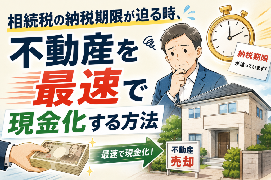 相続税の納税期限が迫る時、不動産を最速で現金化する方法