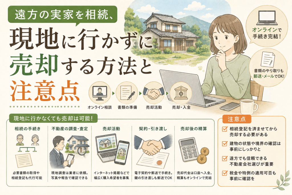 遠方の実家を相続、現地に行かずに売却する方法と注意点 | 千歳不動産