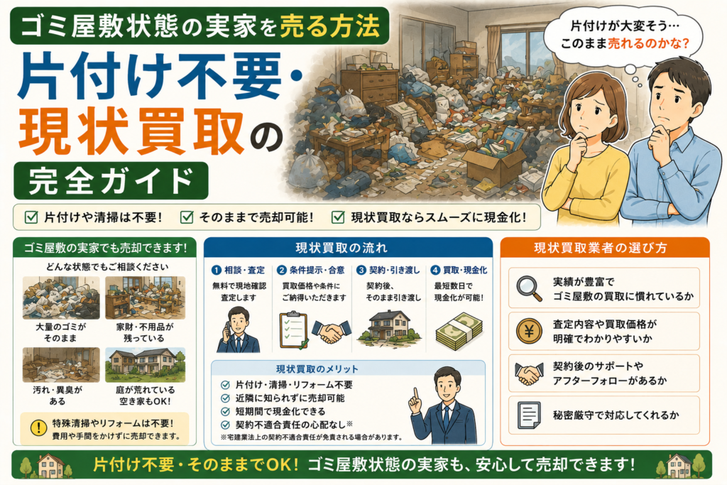 ゴミ屋敷状態の実家を売る方法|片付け不要・現状買取の完全ガイド