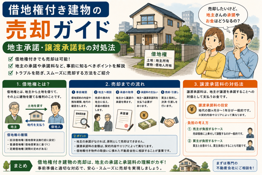 借地権付き建物の売却ガイド|地主承諾・譲渡承諾料の対処法