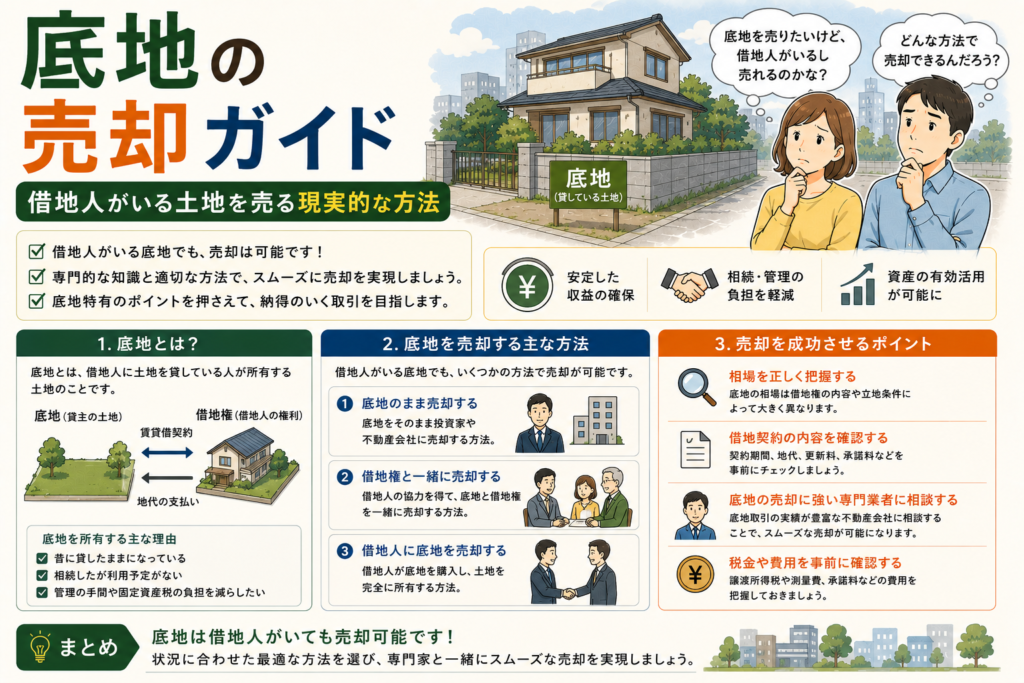 底地の売却ガイド|借地人がいる土地を売る現実的な方法