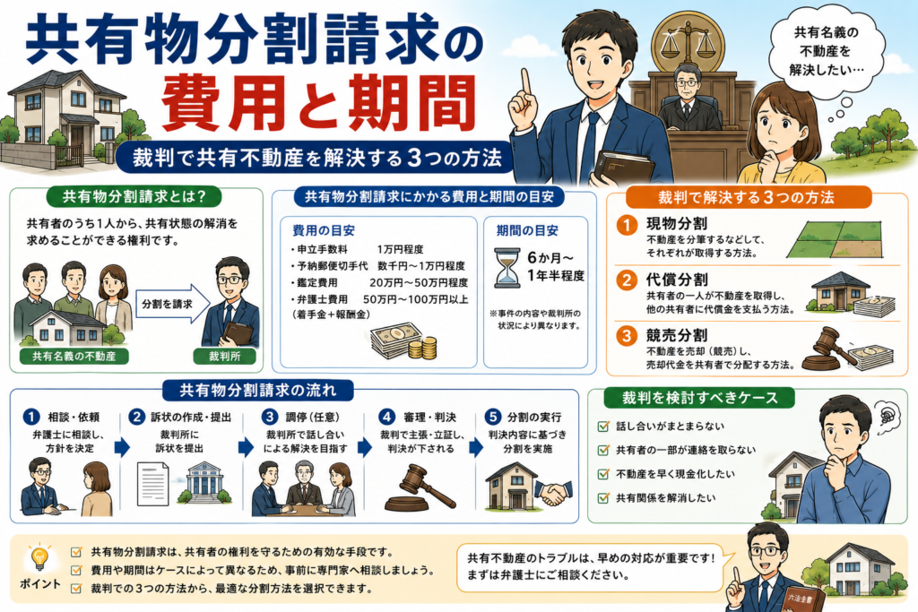 共有物分割請求の費用と期間