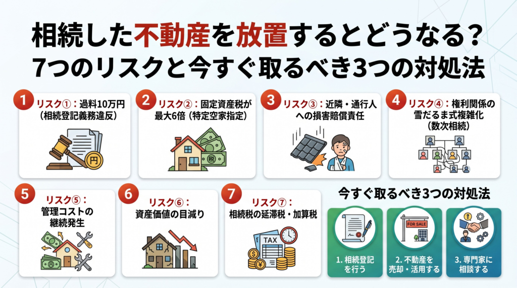 相続した不動産を放置するとどうなる？7つのリスクと今すぐ取るべき3つの対処法｜千歳不動産